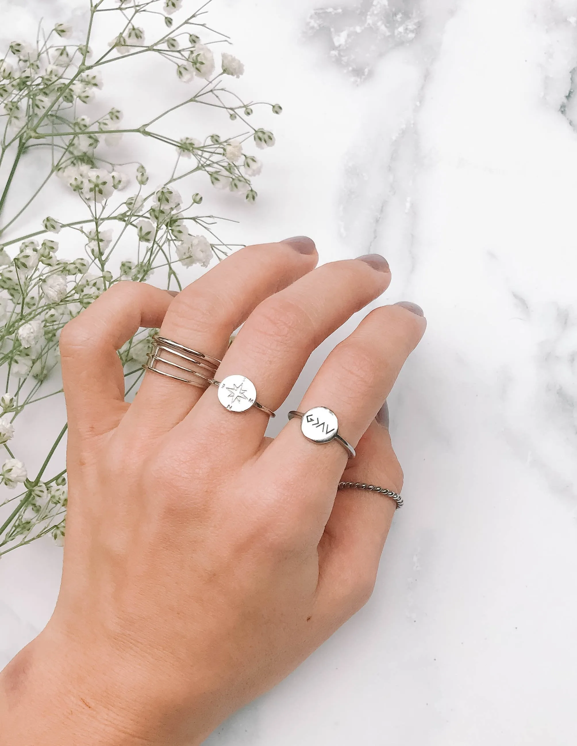 Silver Highs and Lows Circle Ring