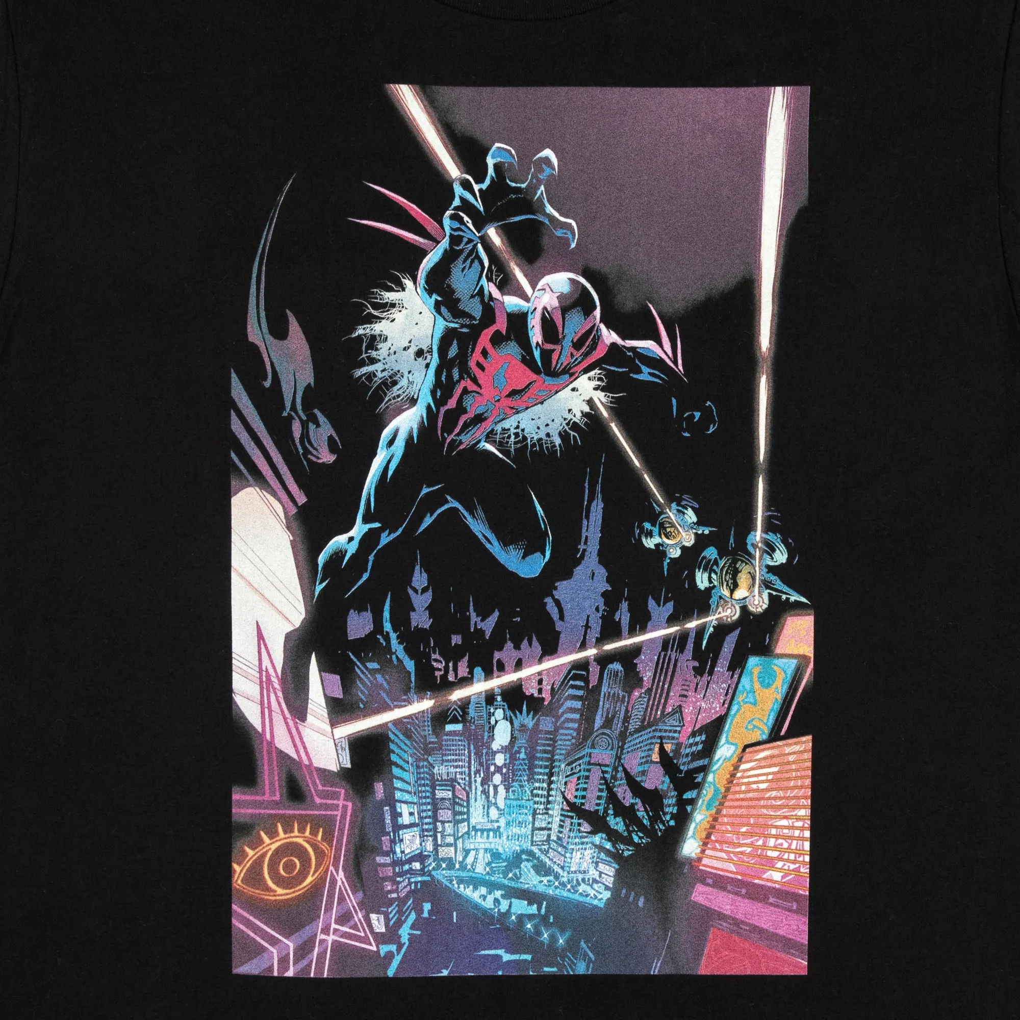 Spider-Man 2099 Leaping Through the Air Black Tee