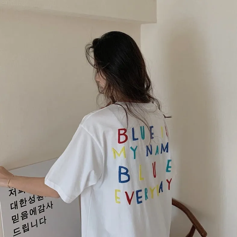 T-Shirt With Colorful Lettering