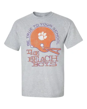 The Beach Boys Clemson Tigers True To Your School Gray Thrifted Tee