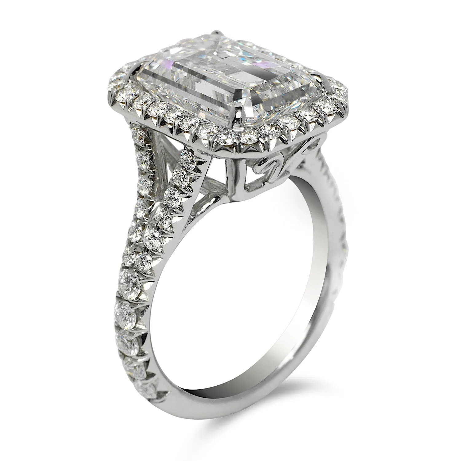 XUE 4 CARAT EMERALD CUT F COLOR SI2 CLARITY DIAMOND ENGAGEMENT RING PLATINUM GIA CERTIFIED F CT 5 SI2 BY MIKE NEKTA