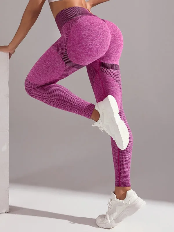 ZASUWA Female Contrast Color Push-up Scrunch Bum Leggings